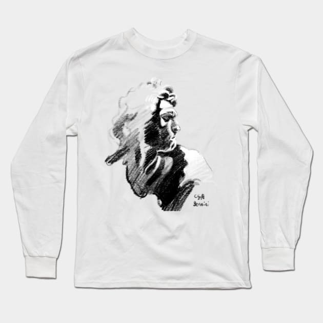 Bernini David (Head detail) by CSA Long Sleeve T-Shirt by MasterpieceArt